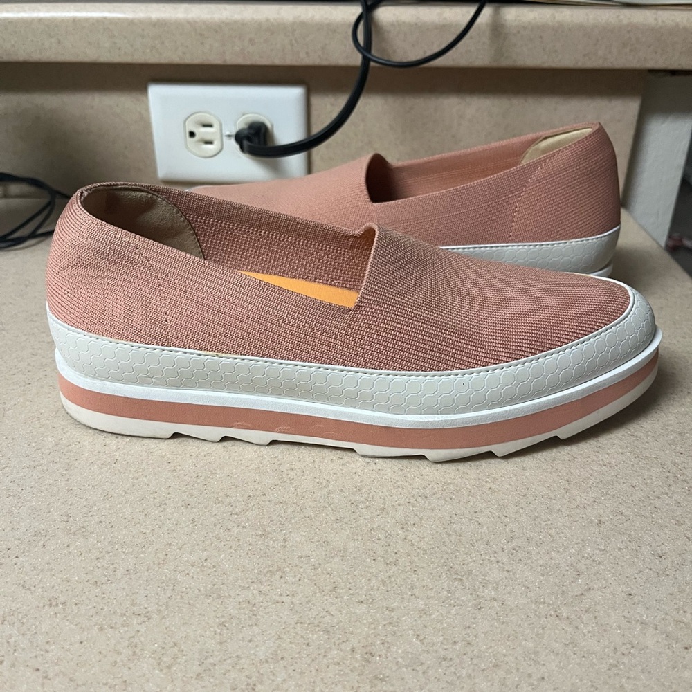 Louise Et Cie Calum Crochet Slip-on Sneakers In Peach Clay Stretch Knit - 7 1/2